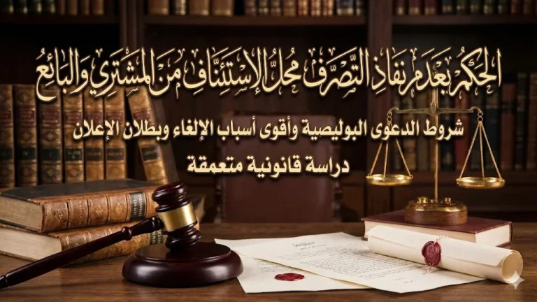 عدم نفاذ التصرف محل الاستئناف شروط الدعوى وأسباب الإلغاء