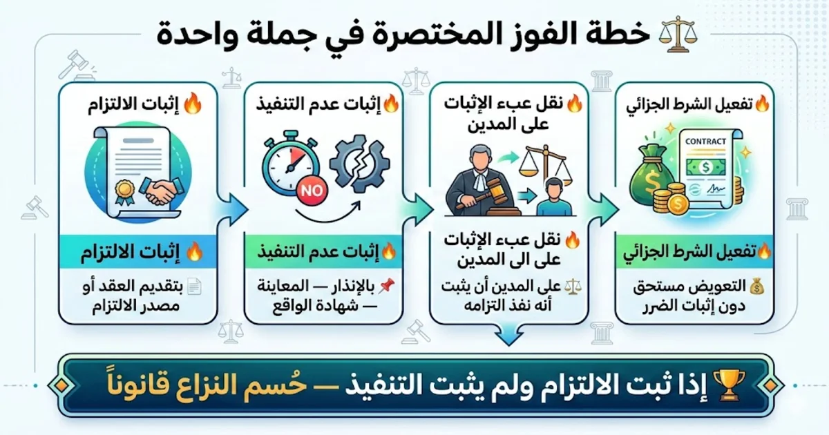 خطة كسب الاستئناف المختصرة في جملة واحدة بشان الاخلال العقدي