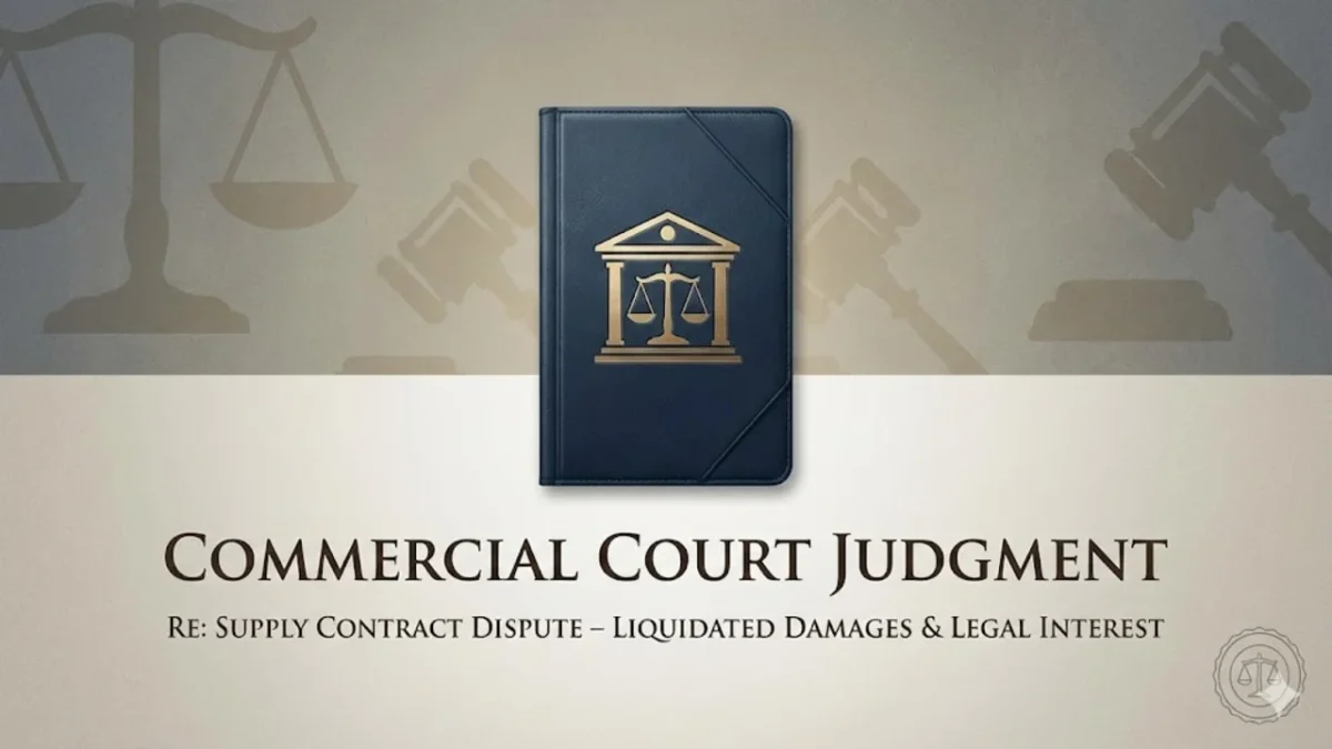 خلفية محايدة لحكم تجاري عن عقد توريد وشرط جزائي وفوائد قانونية خلفية محايدة لحكم تجاري عن عقد توريد وشرط جزائي وفوائد قانونية | محامي نقض مدني بالزقازيق – عبدالعزيز حسين عمار | تقييم فرص الطعن