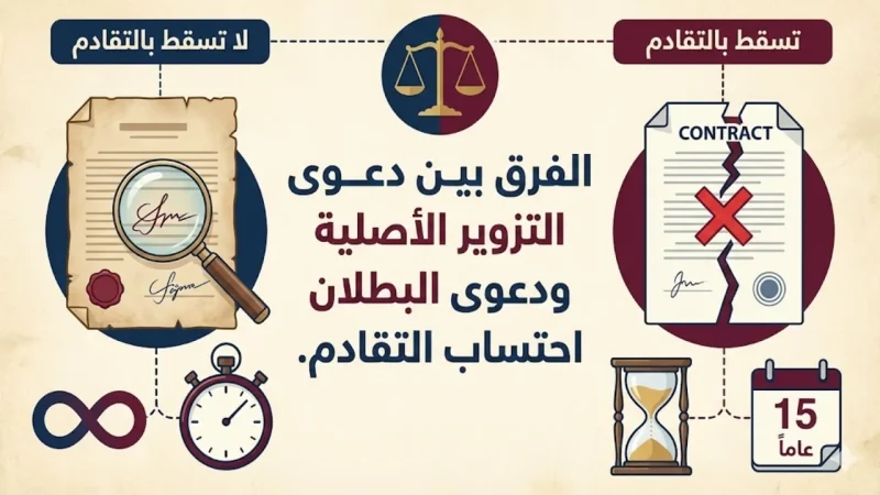 تقادم دعوى التزوير الأصلية: متى لا يسقط الحق بالتقادم؟