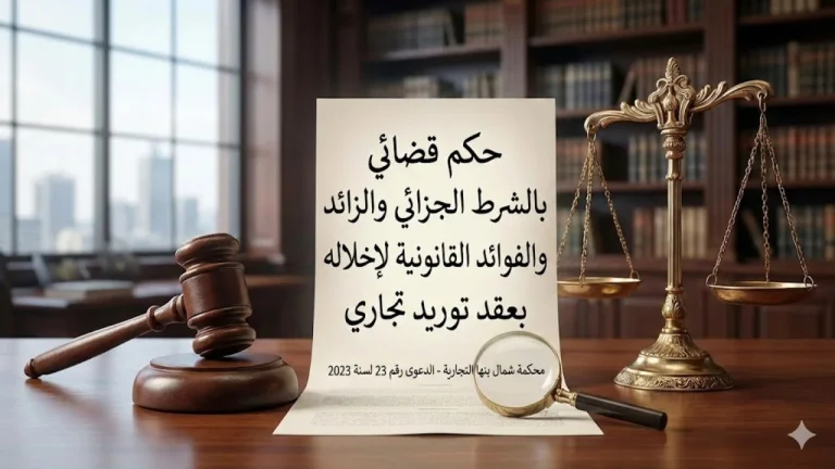 حكم محكمة بنها التجارية بإلزام مورد بالشرط الجزائي