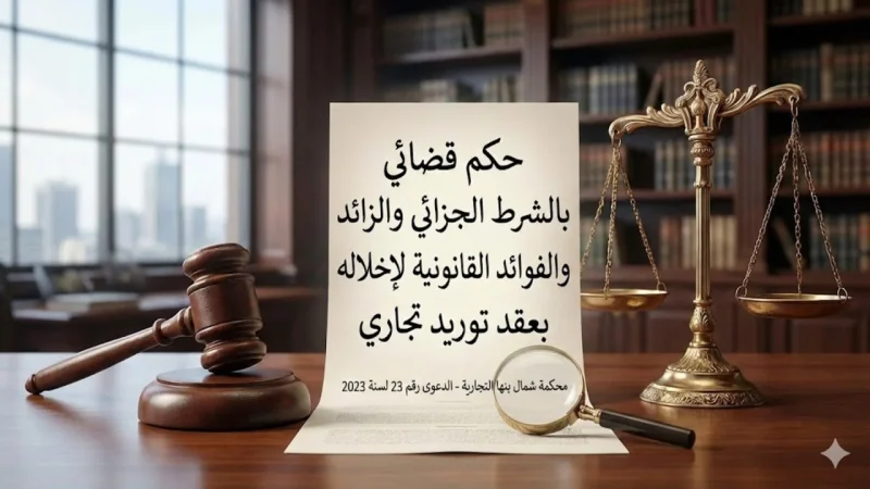 حكم محكمة بنها التجارية بإلزام مورد بالشرط الجزائي