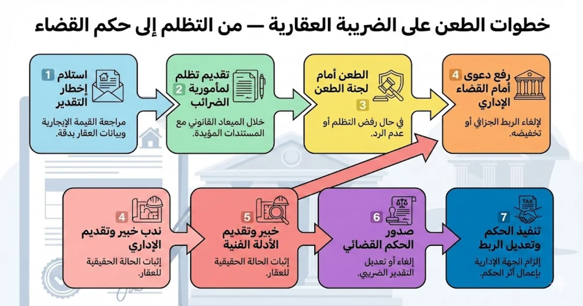 خطوات الطعن على الضريبة العقارية