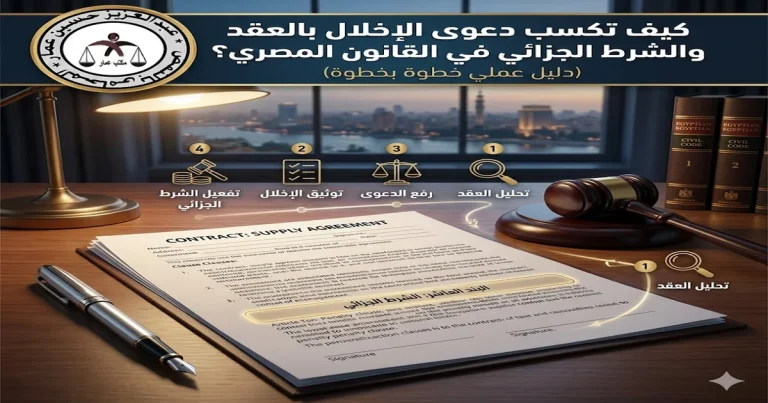 كسب دعوى الإخلال بالعقد والشرط الجزائي دليل عملي