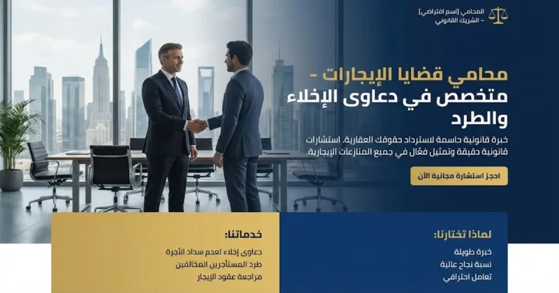 محامي قضايا الإيجارات متخصص في دعاوى الإخلاء والطرد