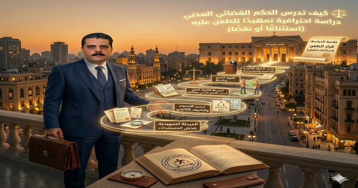 كيفية دراسة الحكم المدني للطعن عليه استئنافا أو نقضا