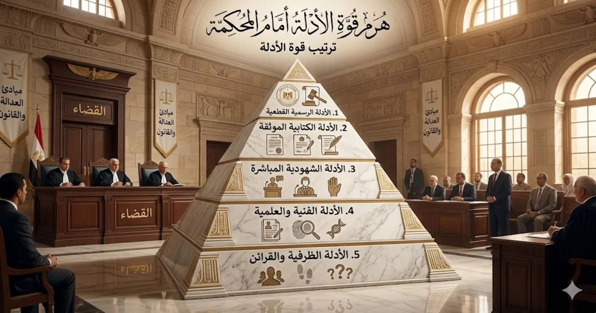 هرم قوة الأدلة - ترتيب قوة الأدلة أمام المحكمة