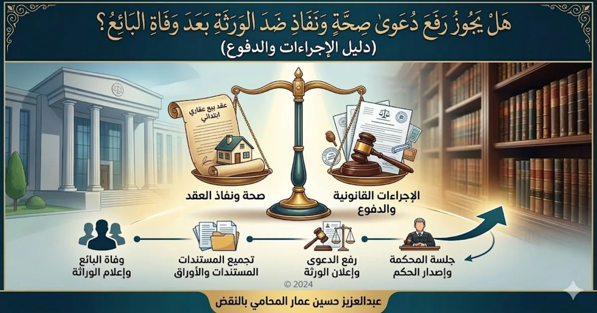 هل يجوز رفع دعوى صحة ونفاذ ضد الورثة بعد وفاة البائع دليل الإجراءات والدفوع
