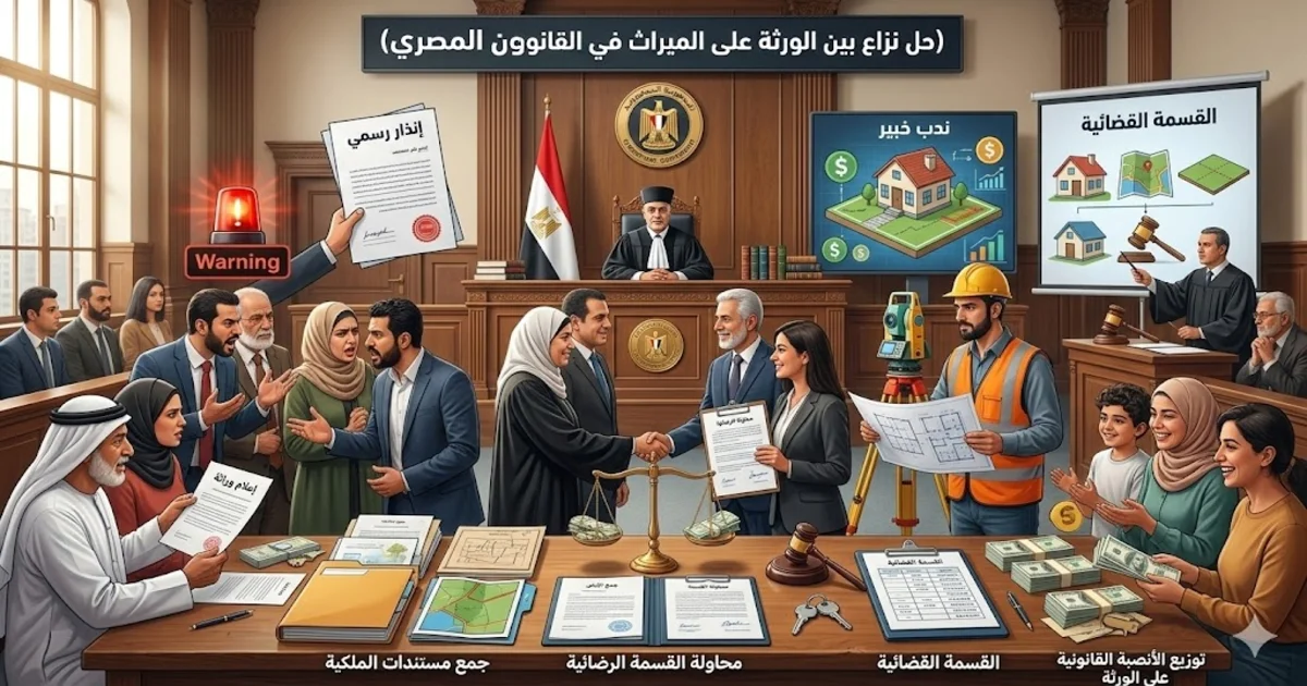 ماذا أفعل إذا رفض أحد الورثة القسمة في القانون المصري؟ | عبدالعزيز حسين عمار | محامي بالنقض