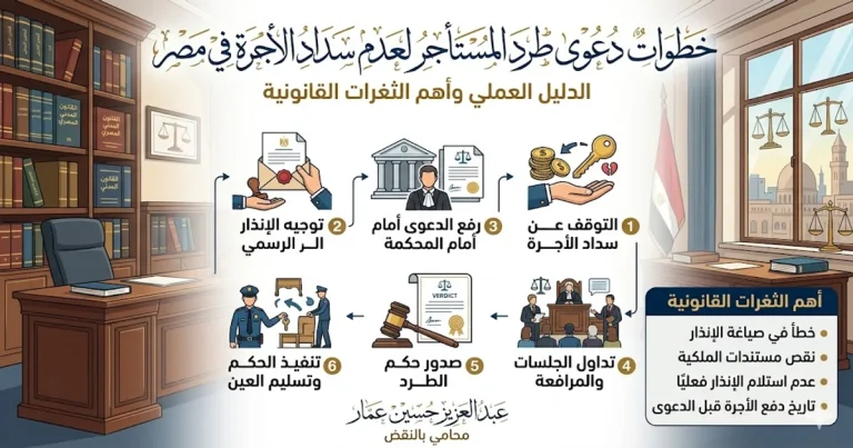 دعوى طرد المستأجر لعدم سداد الأجرة في مصر الخطوات والثغرات دعوى طرد المستأجر لعدم سداد الأجرة في مصر الخطوات والثغرات