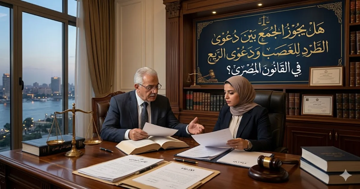 هل يجوز الجمع بين دعوى الطرد للغصب ودعوى الريع في القانون المصري