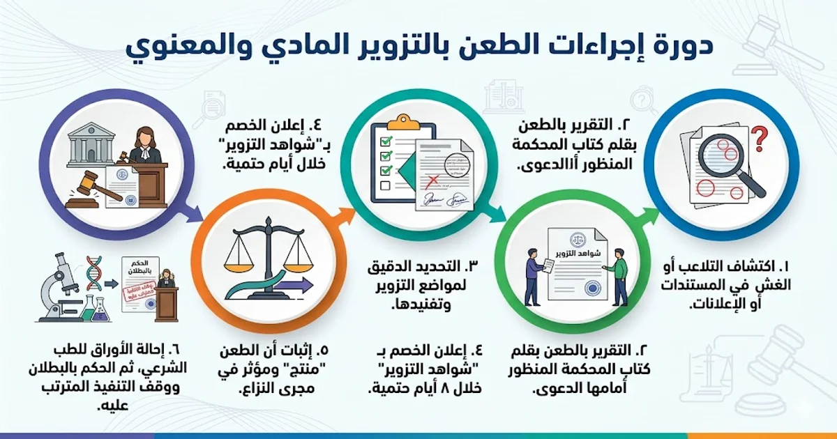 دورة إجراءات الطعن بالتزوير المادي والمعنوي