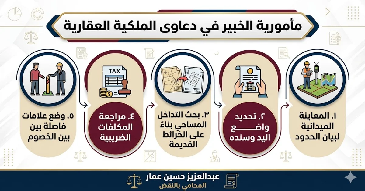مأمورية الخبير بالدعاوي العقارية في 5 نقاط