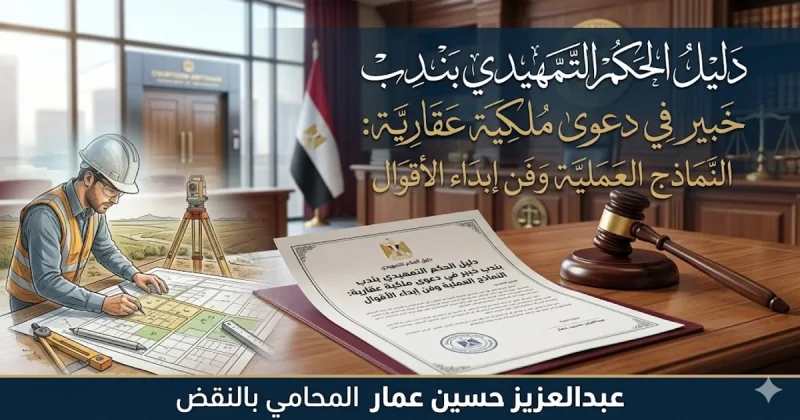 دليل الحكم التمهيدي بندب خبير في دعوى ملكية عقارية- النماذج العملية وفن إبداء الأقوال