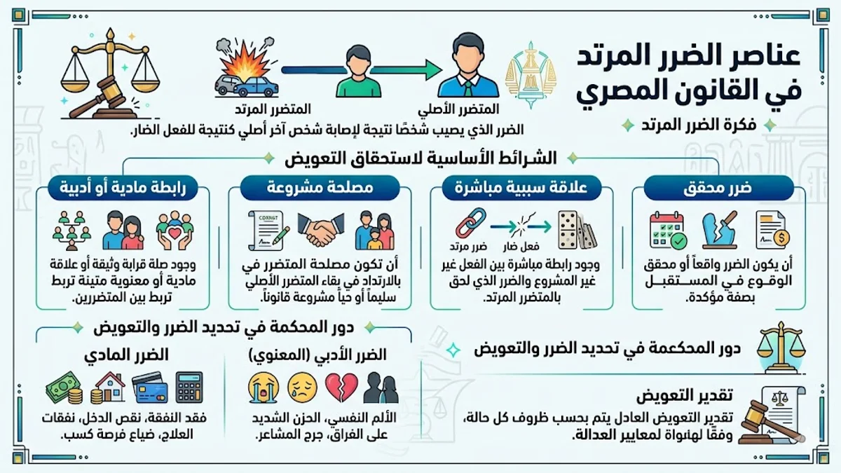 عناصر الضرر المرتد في القانون المصري