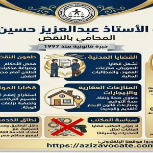نجاحات محامي نقض مدني بالزقازيق — عبدالعزيز حسين عمار خبرة 28+ عاما