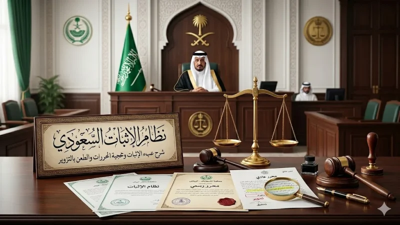نظام الإثبات السعودي-شرح عبء الإثبات وحجية المحررات والطعن بالتزوير