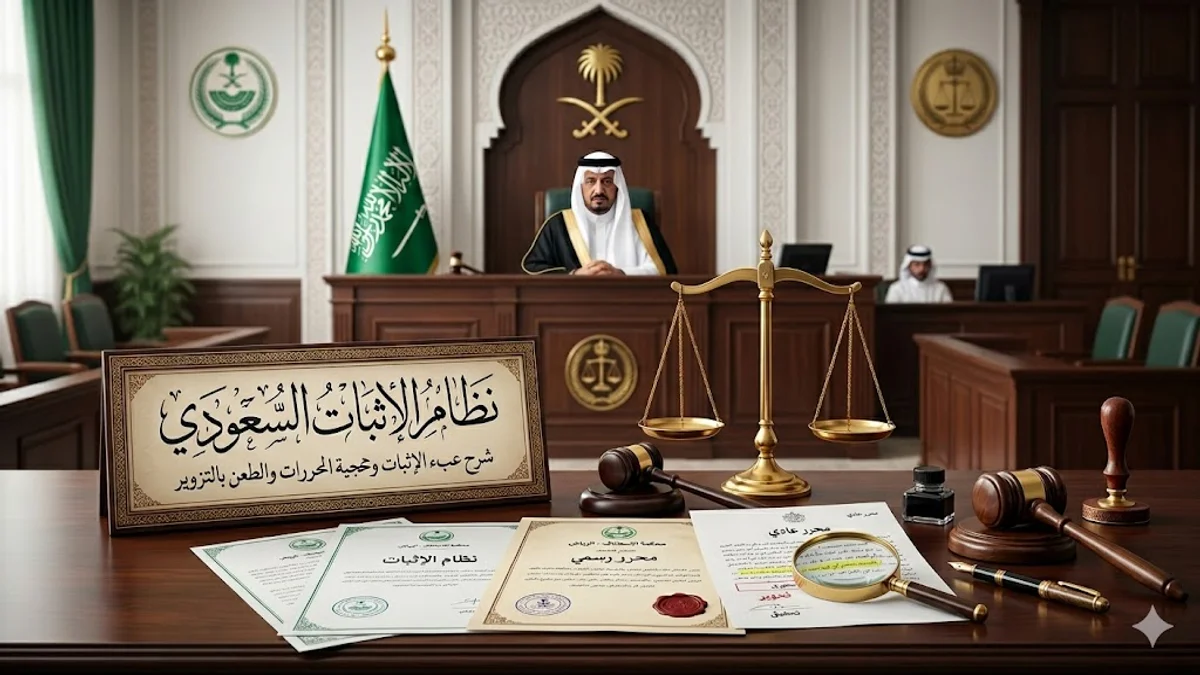 نظام الإثبات السعودي-شرح عبء الإثبات وحجية المحررات والطعن بالتزوير