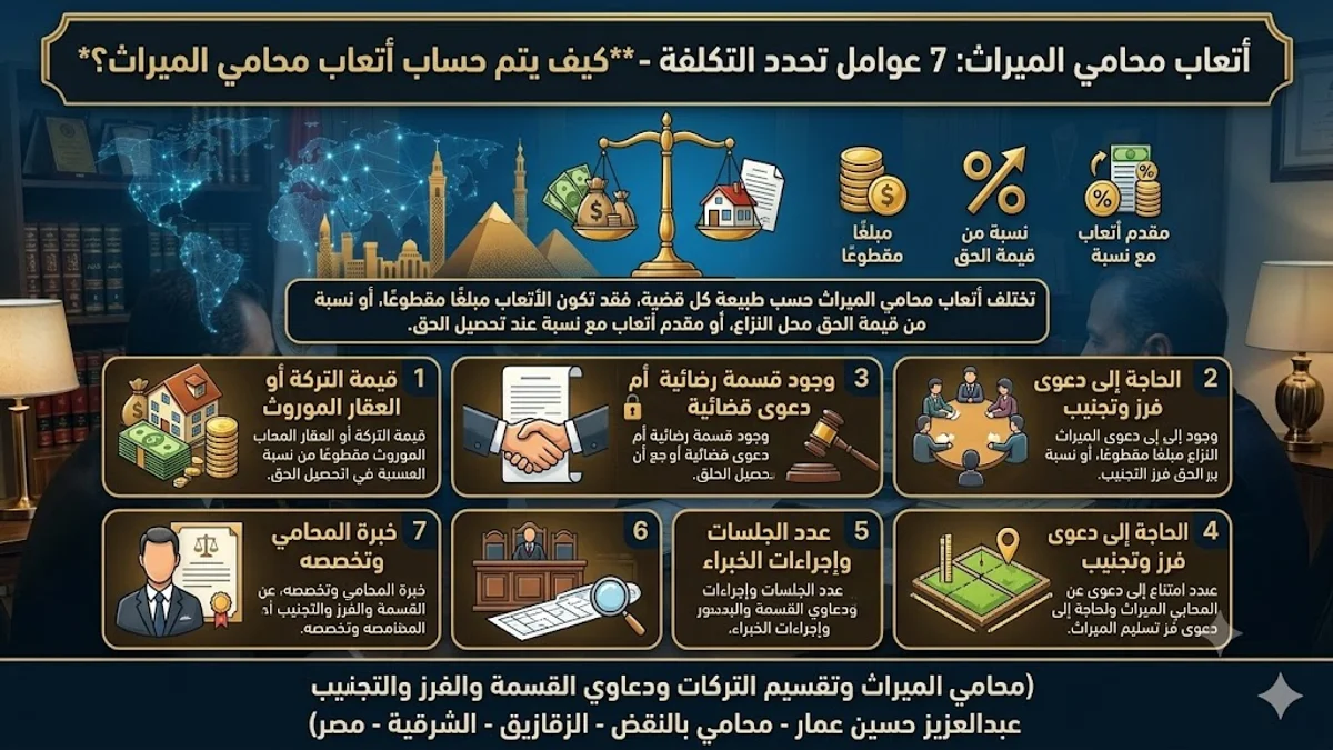 أتعاب محامي الميراث- 7 عوامل تحدد التكلفة
