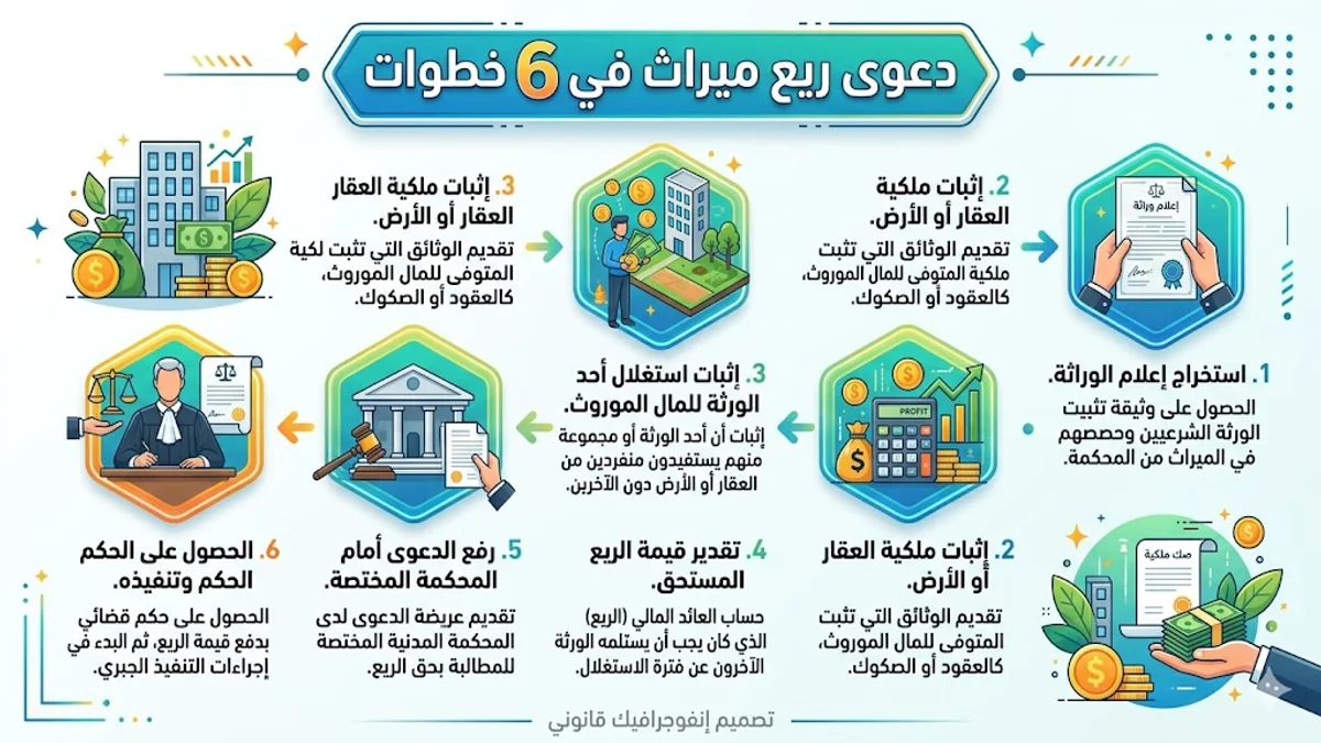 دعوى ريع ميراث في 6 خطوات