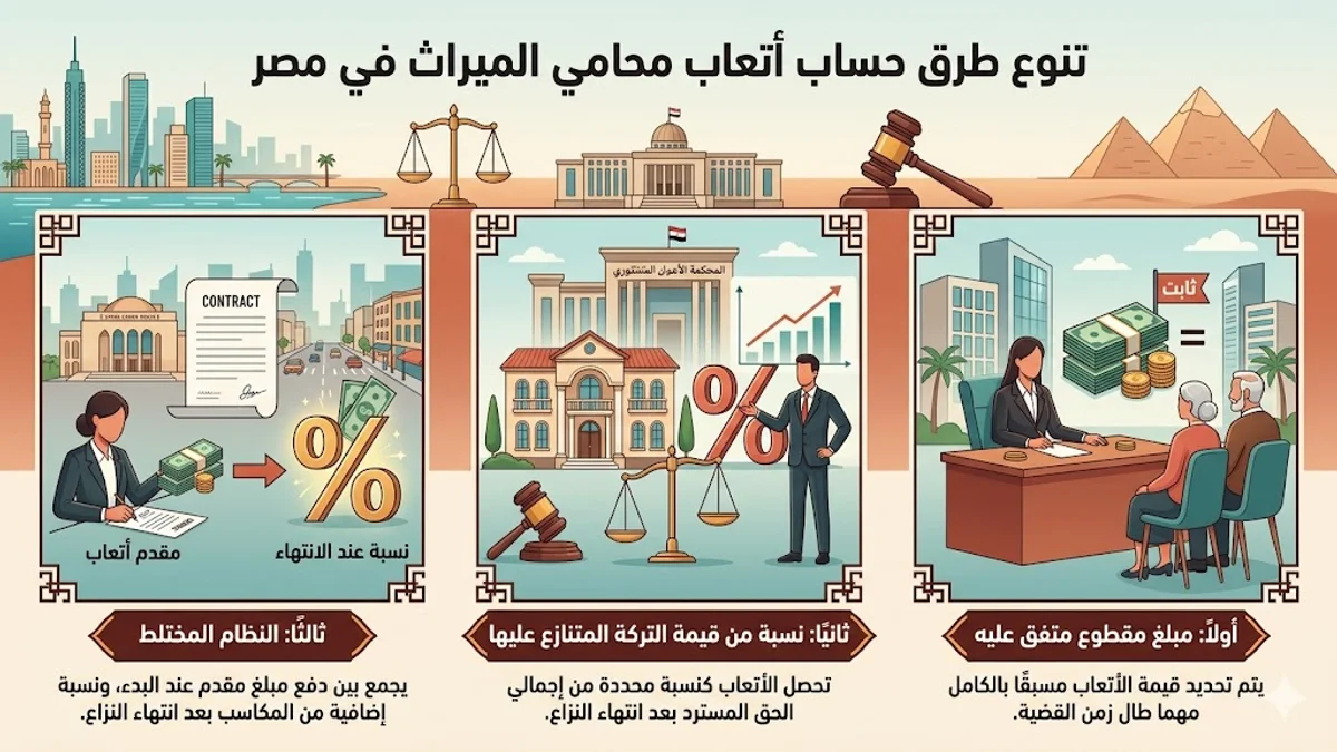 طرق حساب أتعاب محامي الميراث