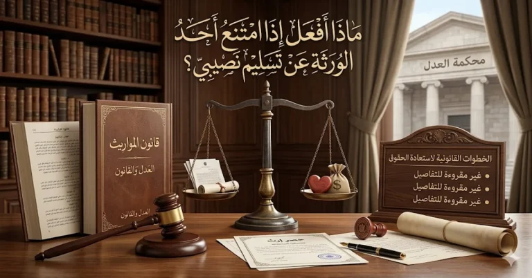 ماذا أفعل إذا امتنع أحد الورثة عن تسليم نصيبي امتناع أحد الورثة عن تسليم الميراث