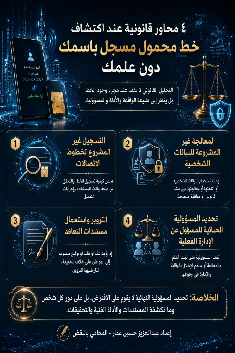 إنفوجرافيك قانوني خط محمول باسمك دون علمك