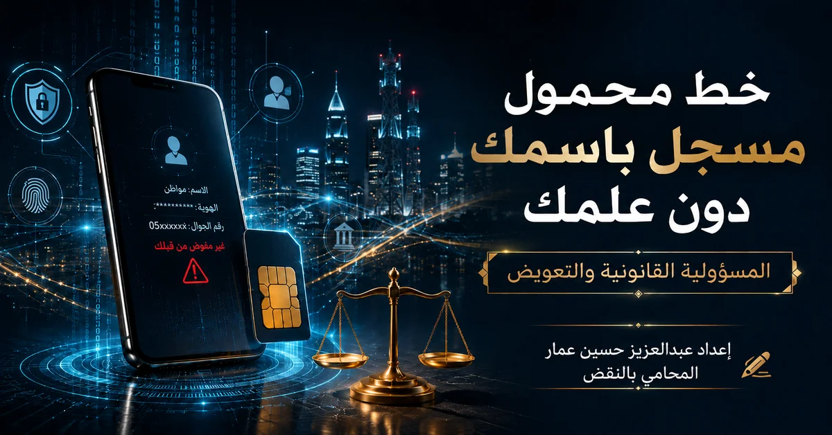 خط محمول مسجل باسم المواطن دون علمه والمسؤولية القانونية لشركة الاتصالات