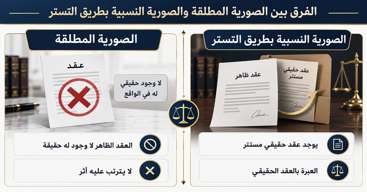 الفرق بين الصورية المطلقة والصورية النسبية بطريق التستر