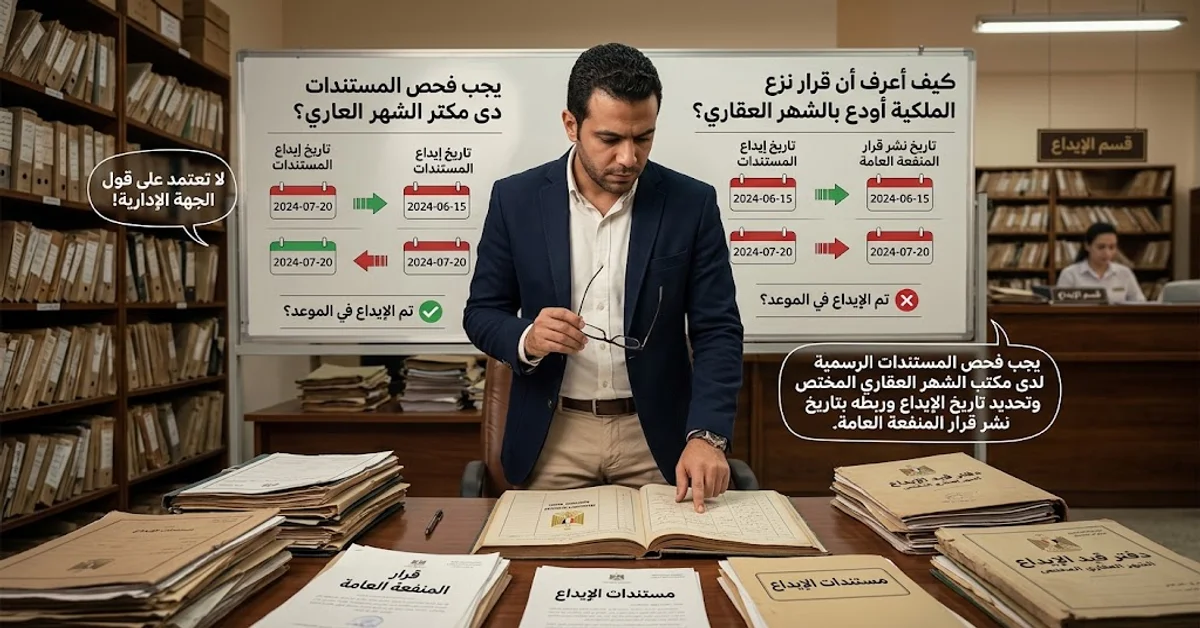 كيف أعرف أن قرار نزع الملكية أودع بالشهر العقاري؟