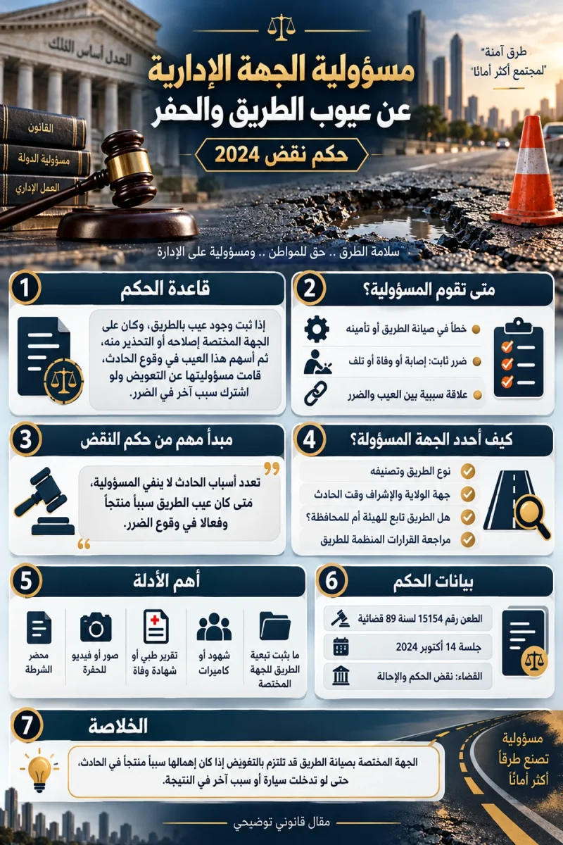 إنفوجرافيك مسؤولية عيوب الطرق