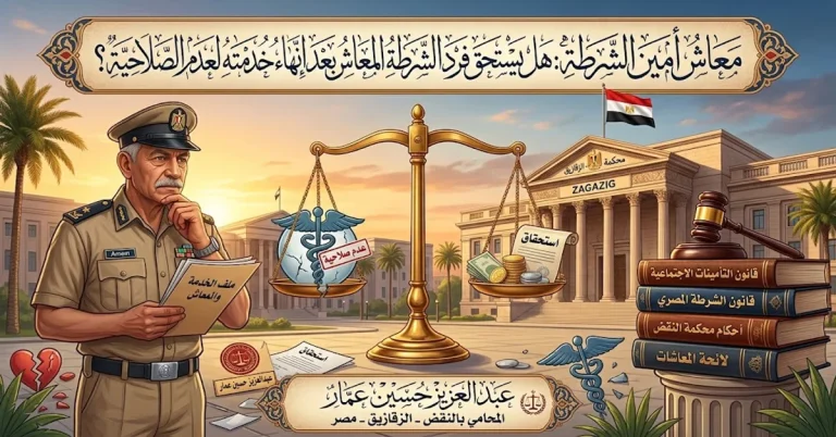 معاش أمين الشرطة بعد إنهاء خدمته لعدم الصلاحية