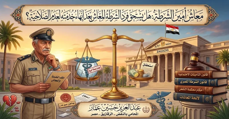 معاش أمين الشرطة بعد إنهاء خدمته لعدم الصلاحية
