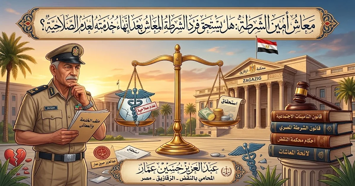 معاش أمين الشرطة بعد إنهاء خدمته لعدم الصلاحية