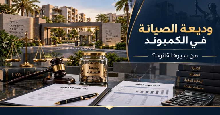 وديعة الصيانة في الكمبوند من يديرها قانونا؟ وديعة الصيانة في الكمبوند من يديرها قانونا؟