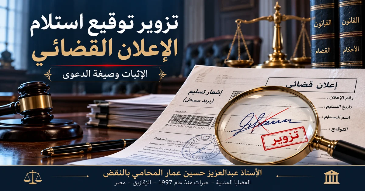 تزوير توقيع استلام الإعلان القضائي