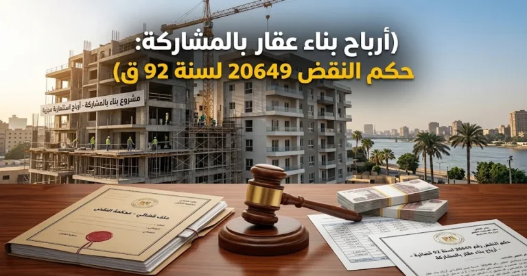 أرباح بناء عقار بالمشاركة حكم النقض 20649 لسنة 92 ق