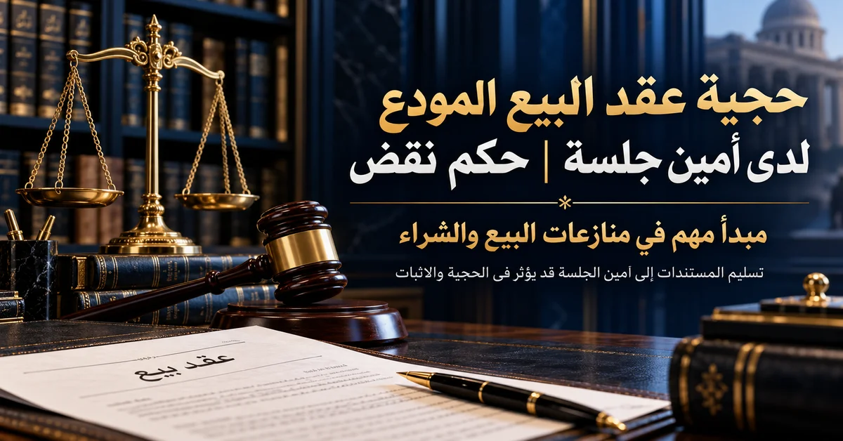 حجية عقد البيع المودع لدى أمين الجلسة
