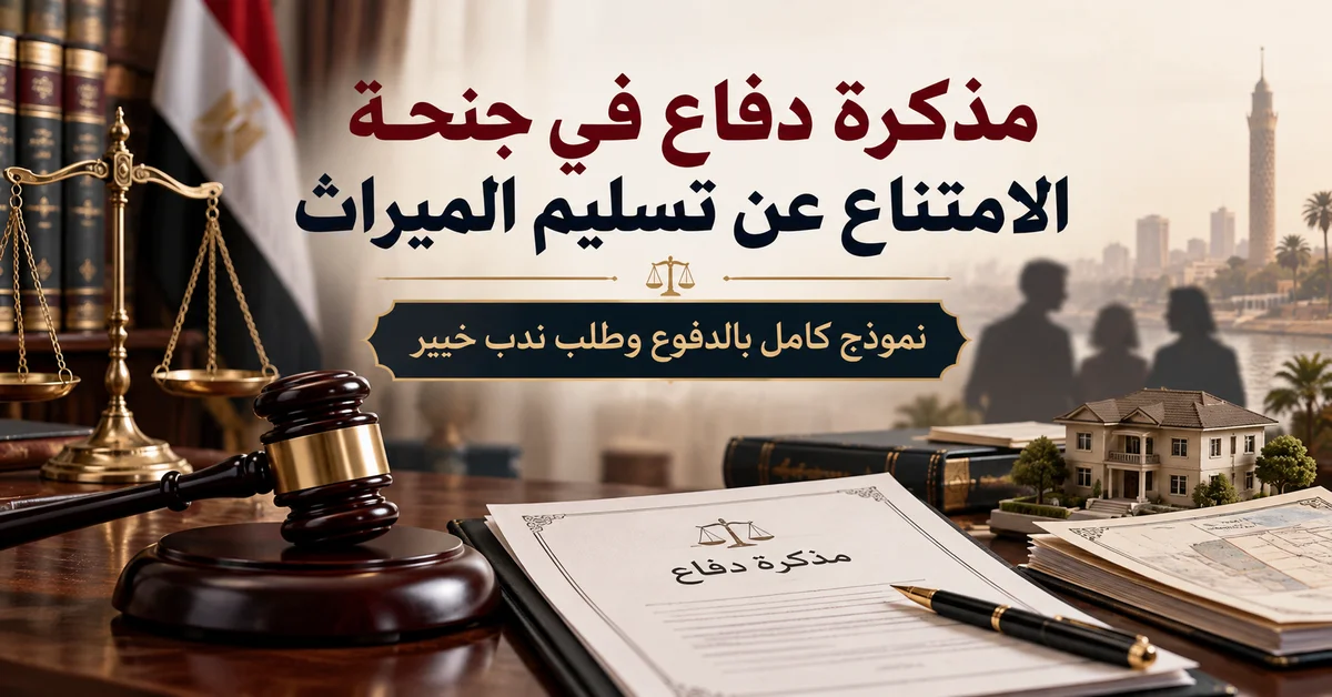 مذكرة دفاع في جنحة الامتناع عن تسليم الميراث